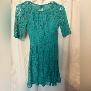 Teal blue 3/4 sleeve dress